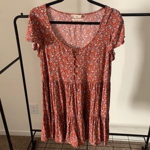 Orange Floral Sun Dress